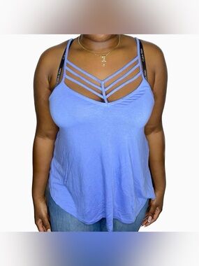 Express Baby Blue Strappy Cutout Camisole